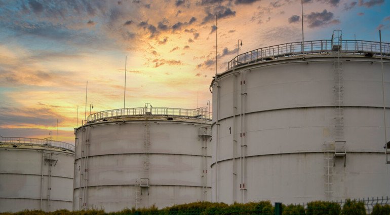 Oil storage tanks